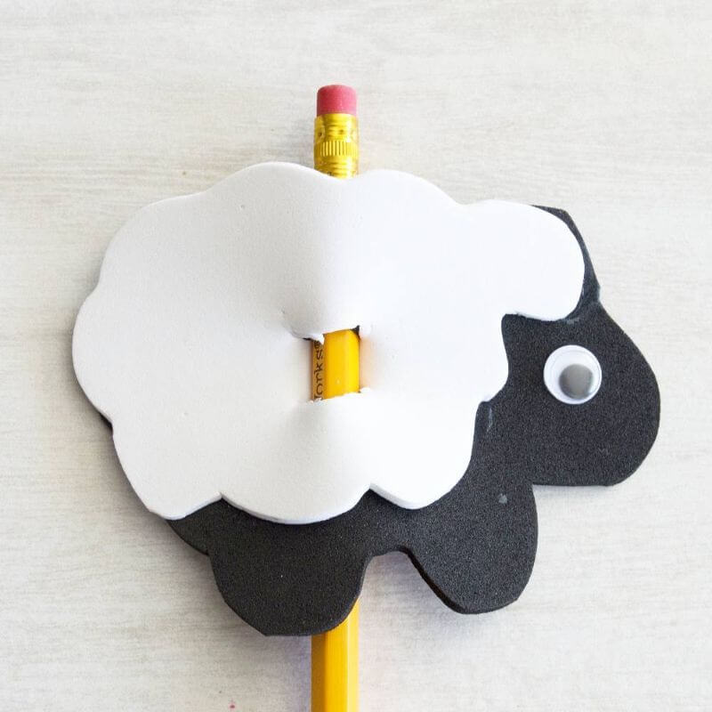 Fluffy pencil topper sheep Cute Crafts for Kids Made with Love by a Mother