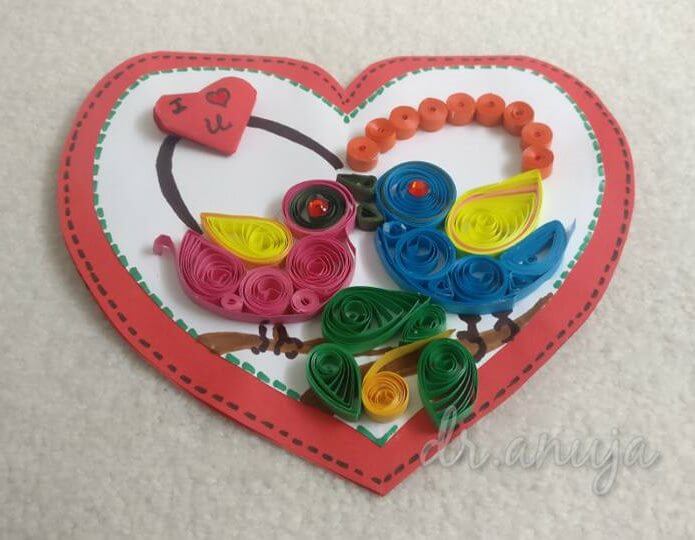 Love Heart Paper Quilling Kit Paper Quilling Craft Great for DIY Learning Class Birthday Gift It's Suitable for Children and Craftsmen. Home Decoration 
