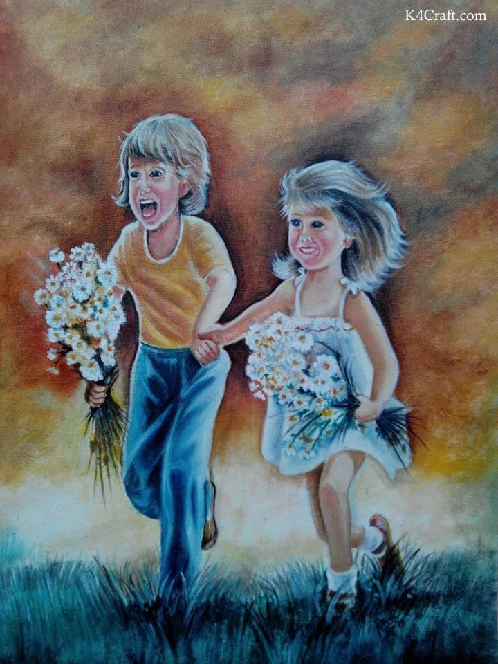 Beautiful Girl and Boy Drawing for Valentine's Day