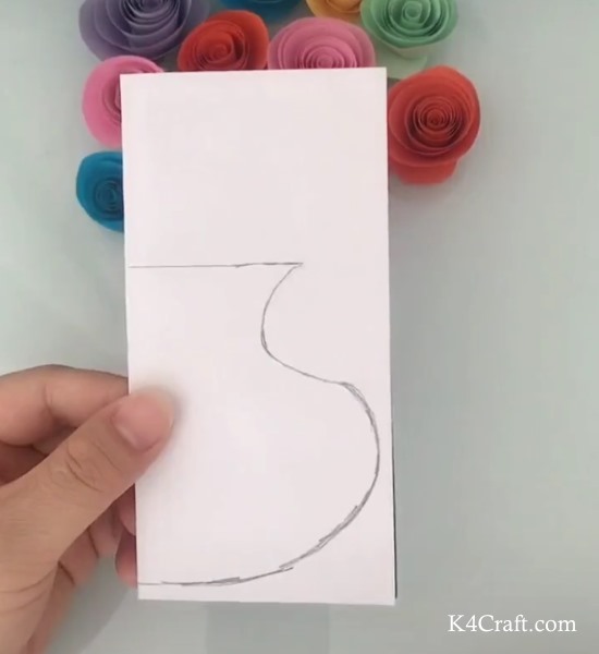 Drawing a vase on patterned paper