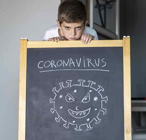 Corona Awareness Drawing for Kids on the Board