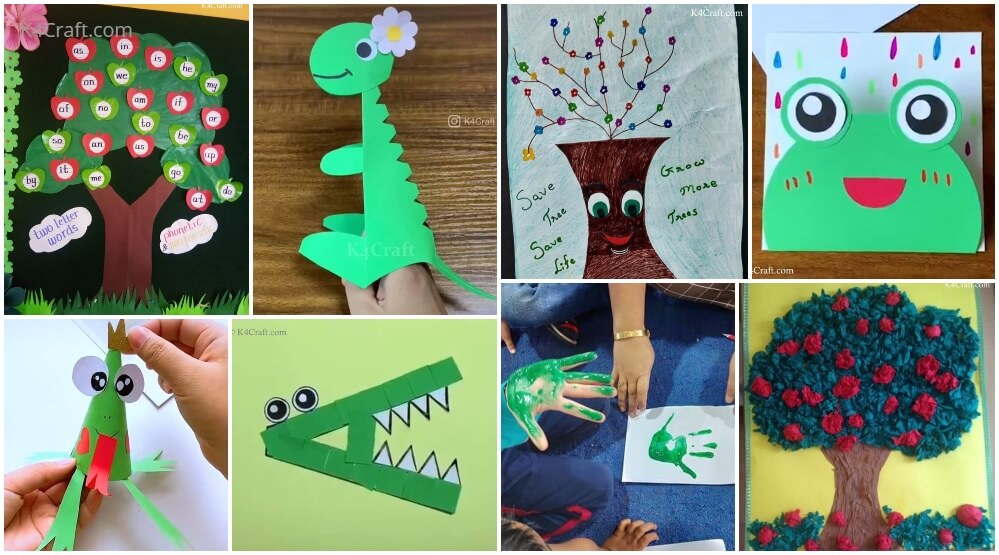 70+ Green Colour Day Craft Ideas for Kids • K4 Craft