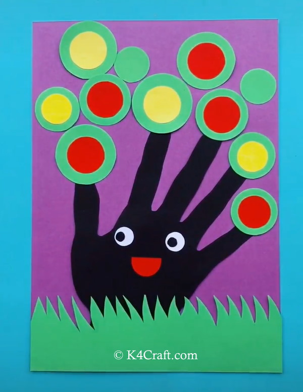 Handprint Tree Card Craft for Kids - Step by Step