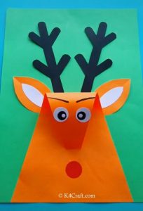 Reindeer Paper Craft for Kids – Step by Step Tutorial - K4 Craft
