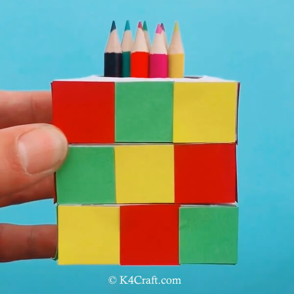 Rubik's Cube Pen Stand Craft For Kids - Step by Step