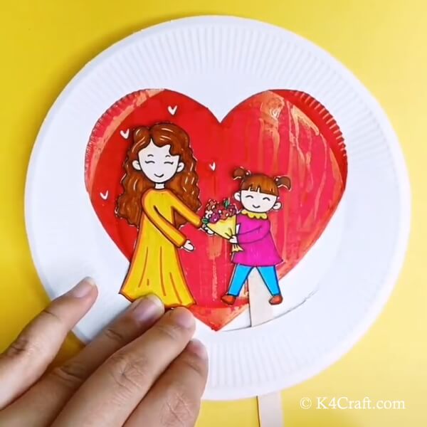 Mother's Day Paper Plate Puppet Craft For Kids - Step by step