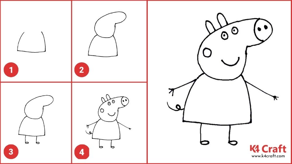 How to Draw George 1, Peppa Pig-saigonsouth.com.vn