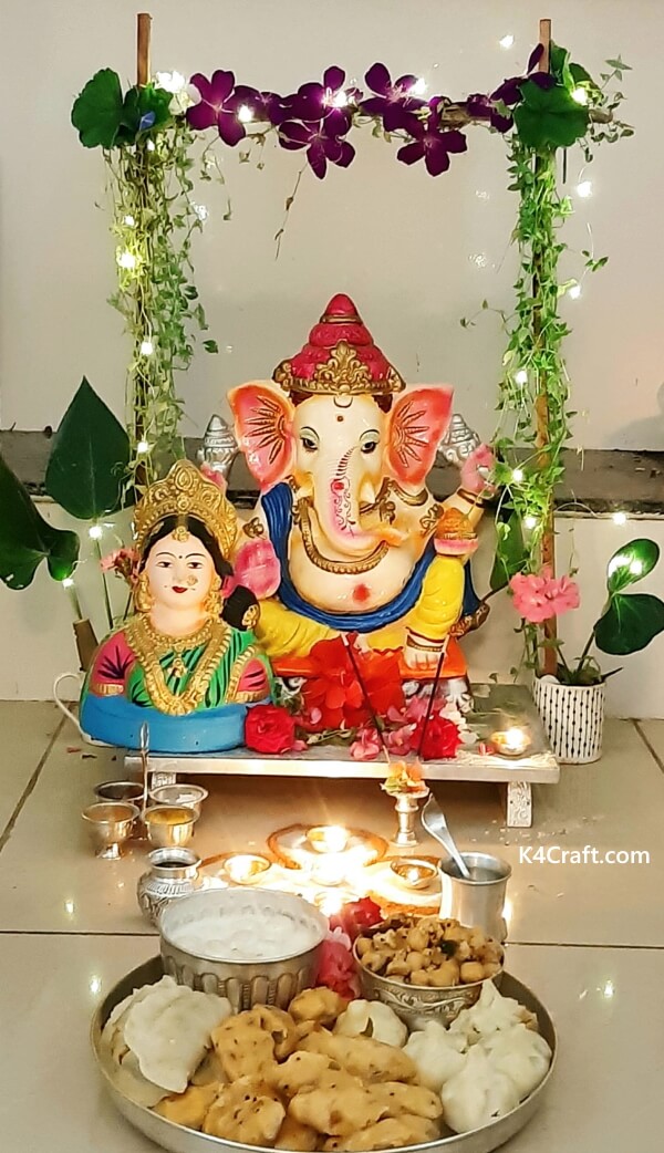50 Ganesha puja decoration ideas | ganapati decoration, ganpati decoration  design, ganpati decoration at home