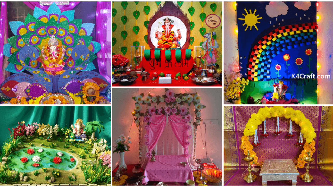 40+ Best Ganesh Chaturthi Decoration Ideas at Home 2022 • K4 Craft